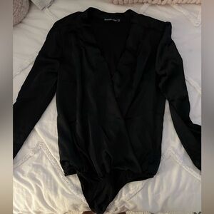 Abercrombie Black Long Sleeve Bodysuit